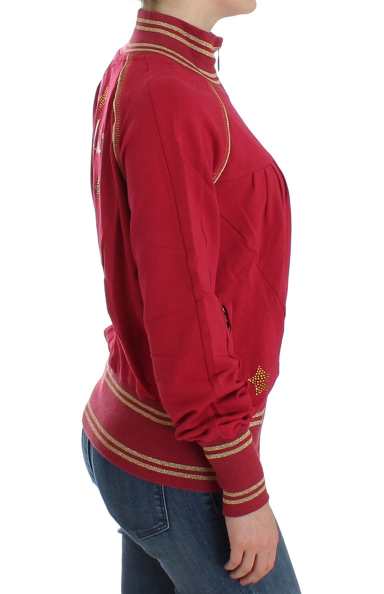 Pink Mock Zip Cardigan Sweatshirt Sweater