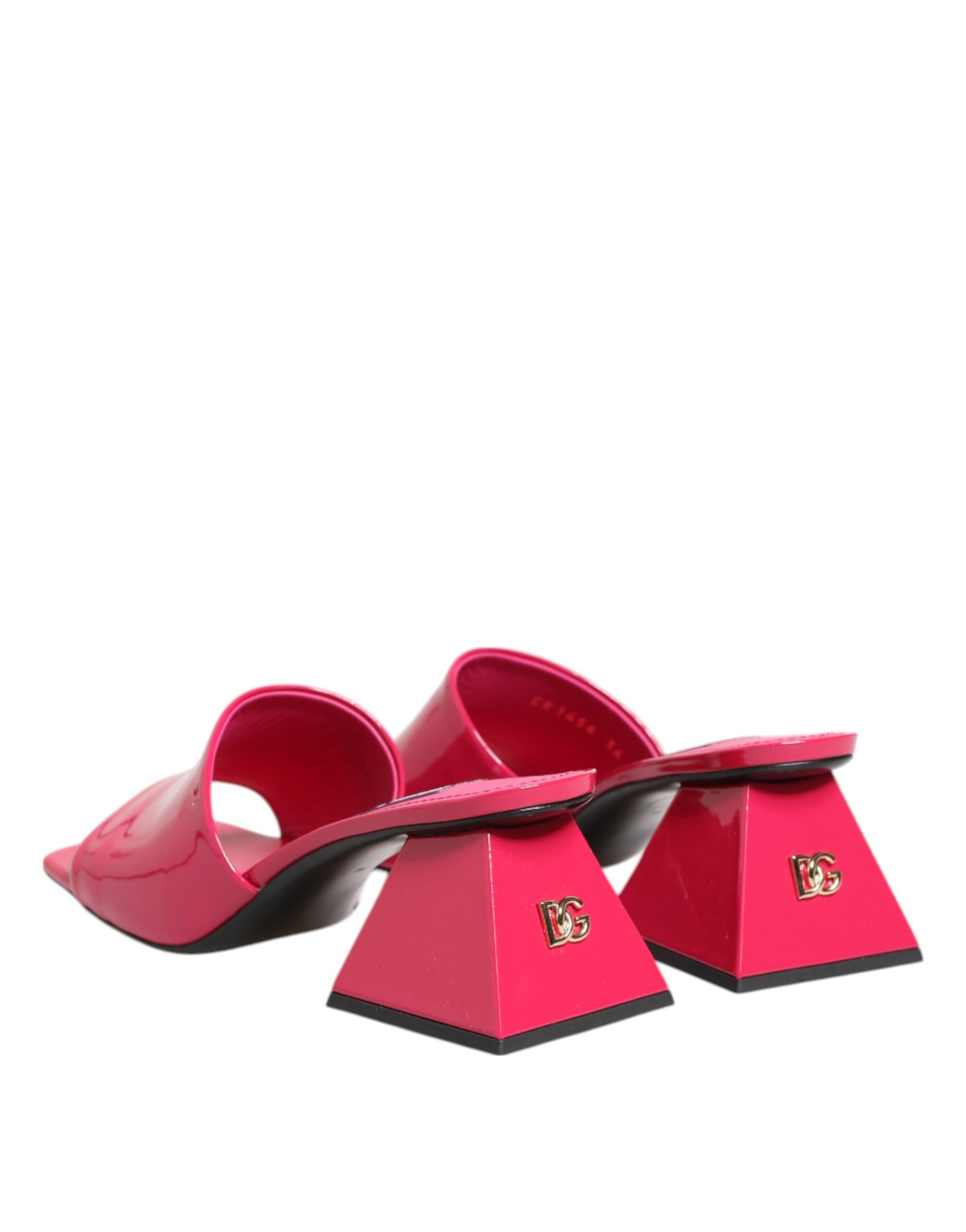 Pink Open Toe Block Heel Mules Sandals Shoes-Dolce & Gabbana-LabelTerrace.com