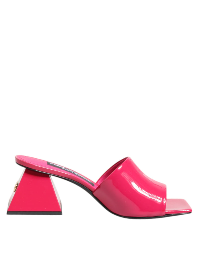 Pink Open Toe Block Heel Mules Sandals Shoes-Dolce & Gabbana-LabelTerrace.com