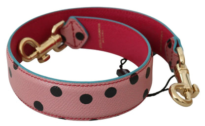 Pink Polka Dot Leather Shoulder Strap-Dolce & Gabbana-LabelTerrace.com
