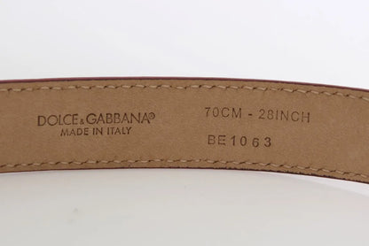 Pink Polka Snakeskin Silver Buckle Belt-Dolce & Gabbana-LabelTerrace.com