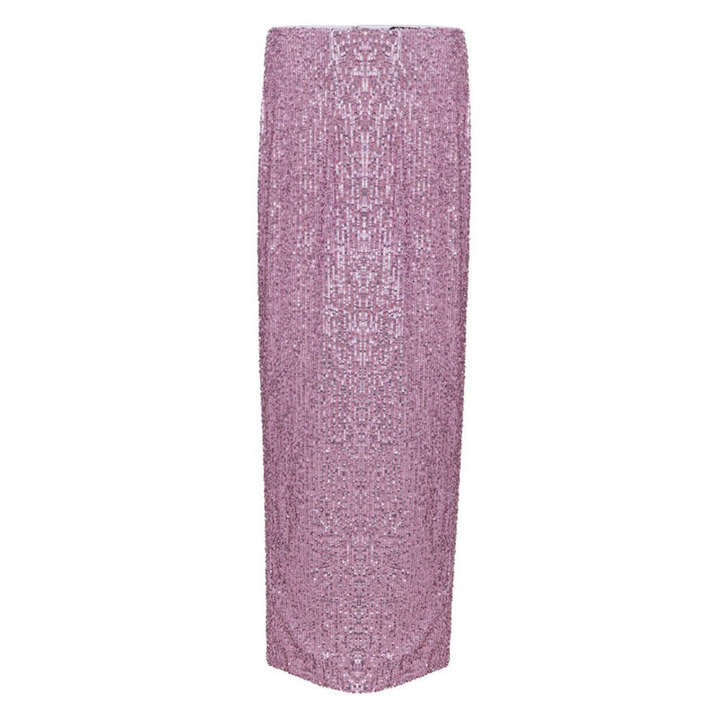 Pink Polyester Long Skirt