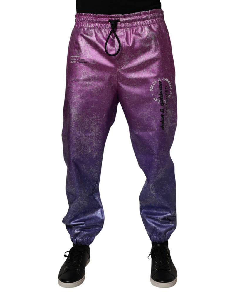 Pink Purple Two Tone Jogger Sweatpants Pants-Dolce & Gabbana-LabelTerrace.com