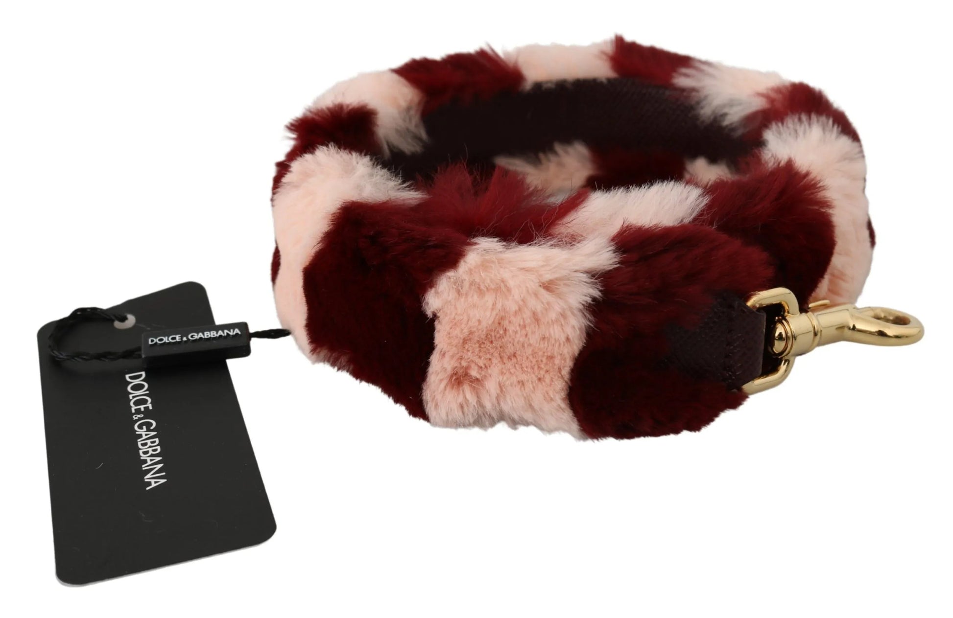 Pink Red Lapin Fur Accessory Shoulder Strap-Dolce & Gabbana-LabelTerrace.com