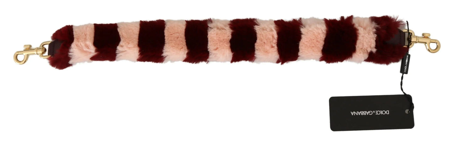 Pink Red Lapin Fur Accessory Shoulder Strap-Dolce & Gabbana-LabelTerrace.com