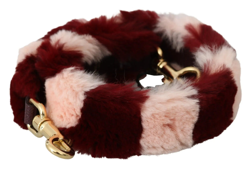 Pink Red Lapin Fur Accessory Shoulder Strap-Dolce & Gabbana-LabelTerrace.com