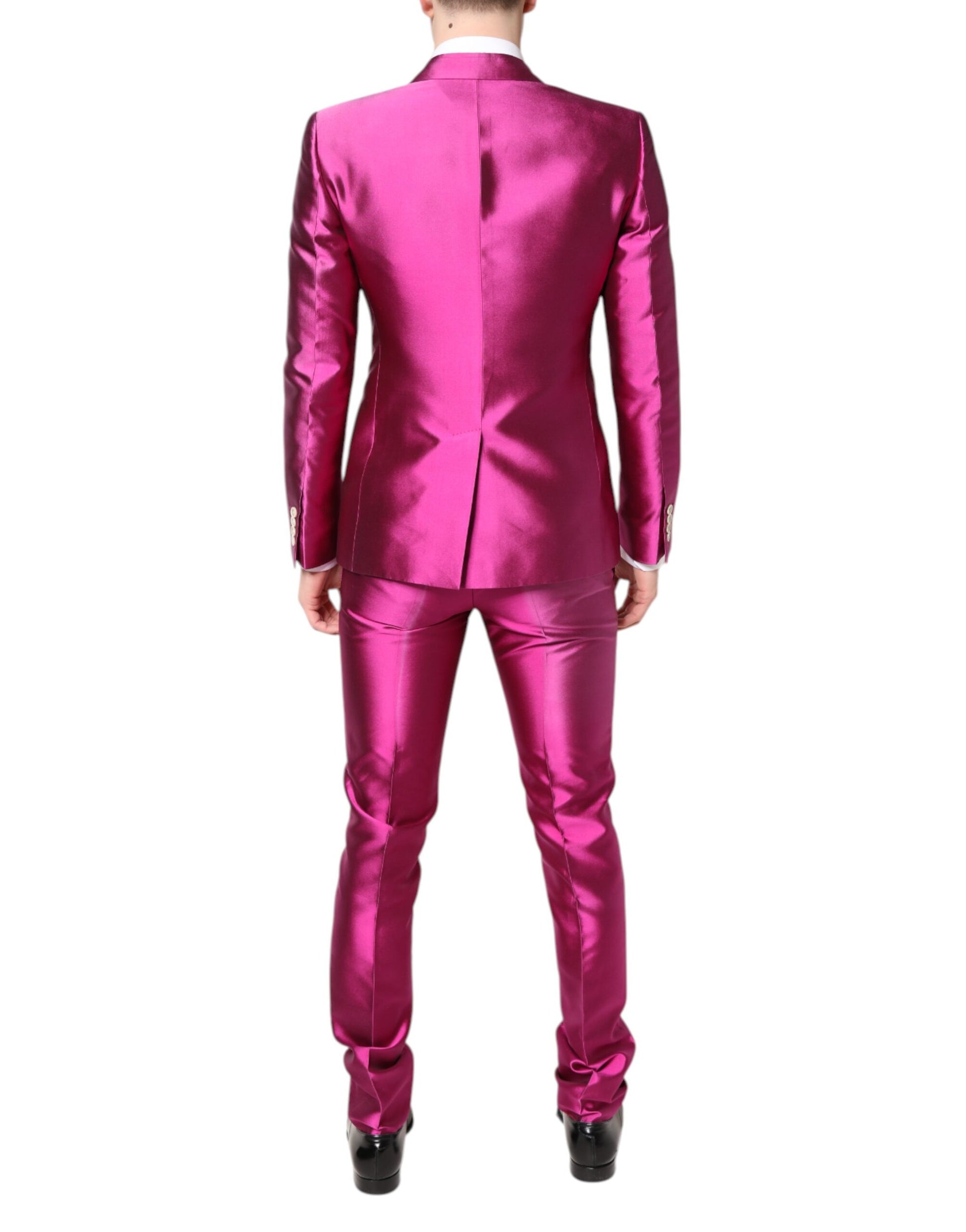 Pink SICILIA Double Breasted 3 Piece Suit-Dolce & Gabbana-LabelTerrace.com
