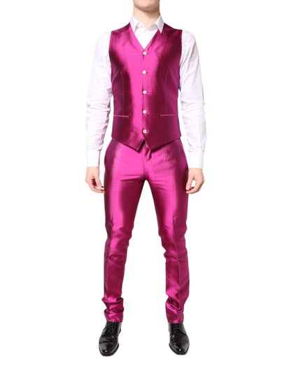 Pink SICILIA Double Breasted 3 Piece Suit-Dolce & Gabbana-LabelTerrace.com