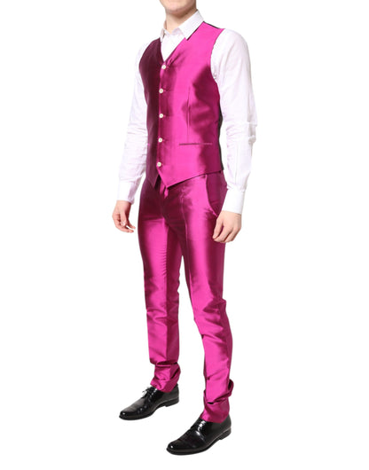 Pink SICILIA Double Breasted 3 Piece Suit-Dolce & Gabbana-LabelTerrace.com