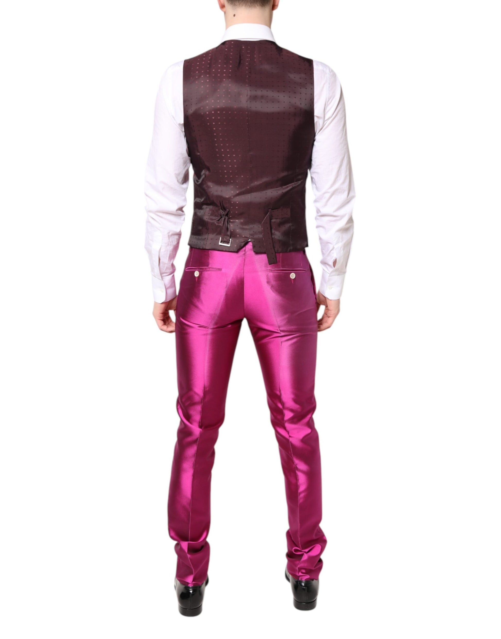 Pink SICILIA Double Breasted 3 Piece Suit-Dolce & Gabbana-LabelTerrace.com