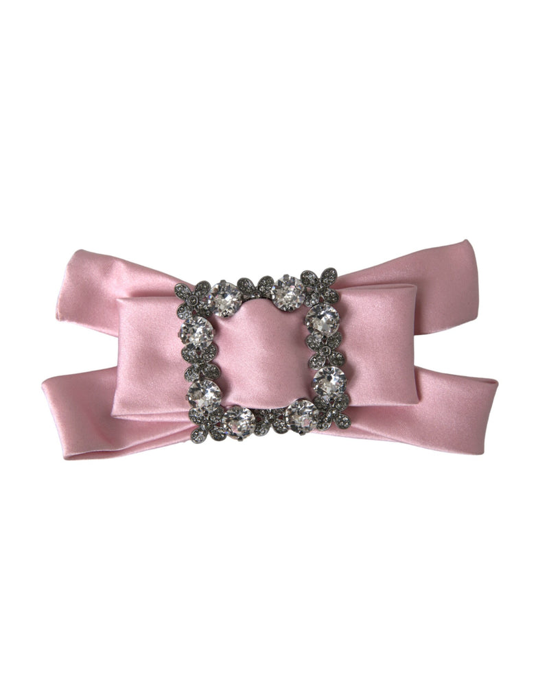 Pink Satin Crystal Jewelry Brooch Hair Pin-Dolce & Gabbana-LabelTerrace.com