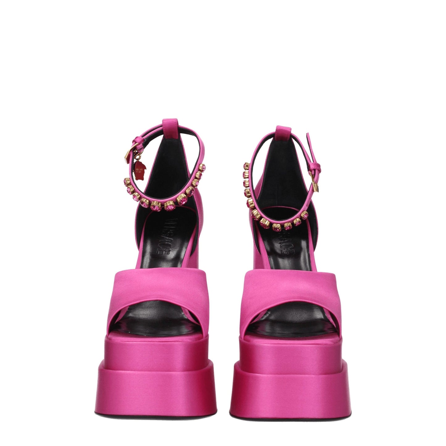 Pink Satin Platform Sandals-Versace-LabelTerrace.com