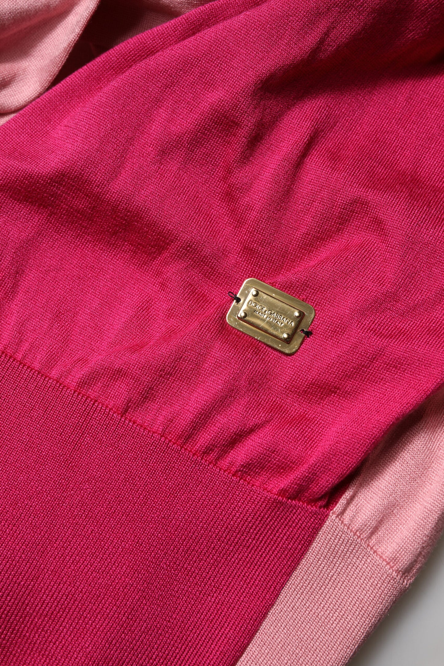 Pink Short Sleeves Buttoned Ascot Collar Top-Dolce & Gabbana-LabelTerrace.com
