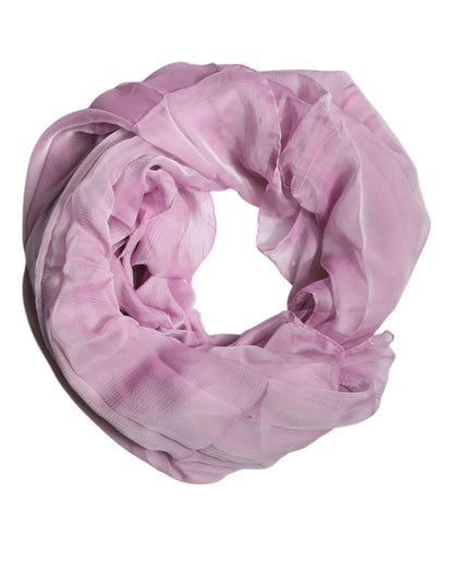 Pink Silk Rectangle Women Wrap Shawl Scarf-Dolce & Gabbana-LabelTerrace.com