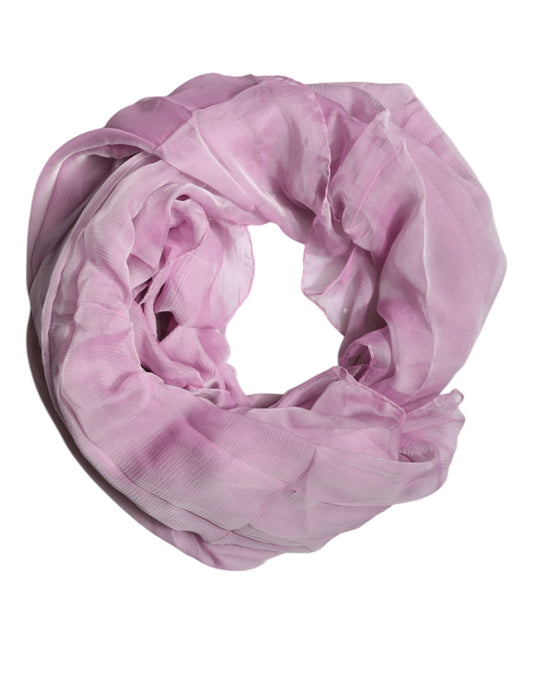 Pink Silk Rectangle Women Wrap Shawl Scarf-Dolce & Gabbana-LabelTerrace.com