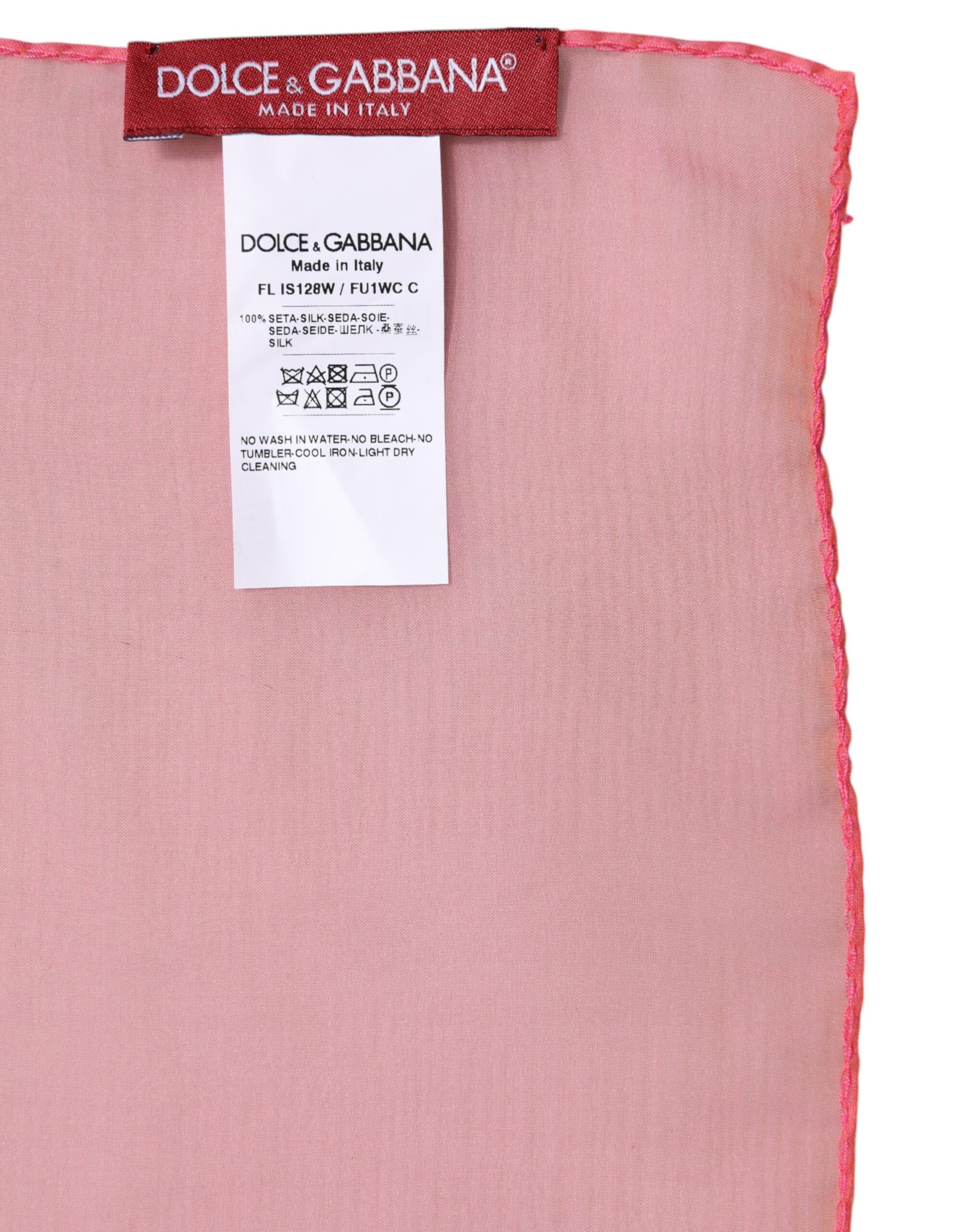 Pink Silk Rectangle Women Wrap Shawl Scarf-Dolce & Gabbana-LabelTerrace.com