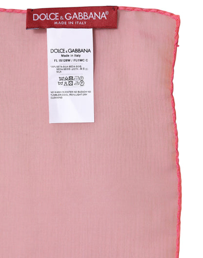 Pink Silk Rectangle Women Wrap Shawl Scarf-Dolce & Gabbana-LabelTerrace.com