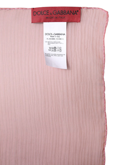 Pink Silk Rectangle Women Wrap Shawl Scarf-Dolce & Gabbana-LabelTerrace.com