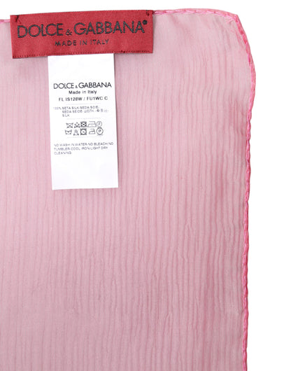 Pink Silk Rectangle Women Wrap Shawl Scarf-Dolce & Gabbana-LabelTerrace.com