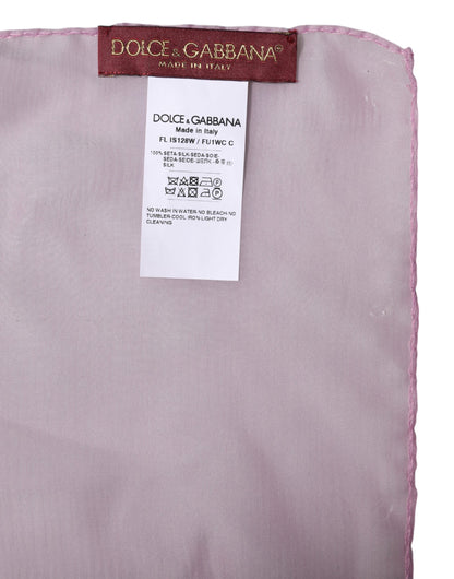 Pink Silk Rectangle Women Wrap Shawl Scarf-Dolce & Gabbana-LabelTerrace.com