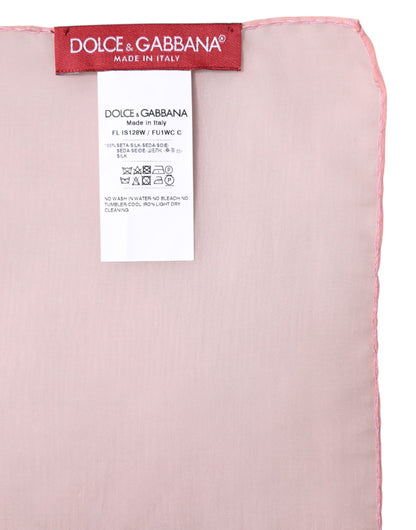 Pink Silk Rectangle Women Wrap Shawl Scarf-Dolce & Gabbana-LabelTerrace.com