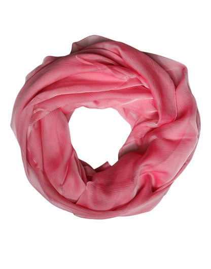 Pink Silk Rectangle Women Wrap Shawl Scarf-Dolce & Gabbana-LabelTerrace.com