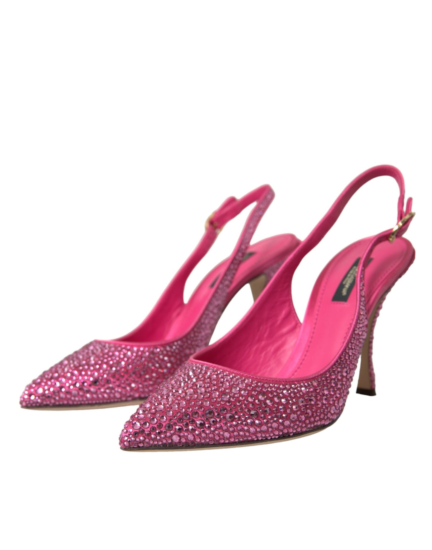 Pink Slingbacks Crystal Pumps Shoes-Dolce & Gabbana-LabelTerrace.com
