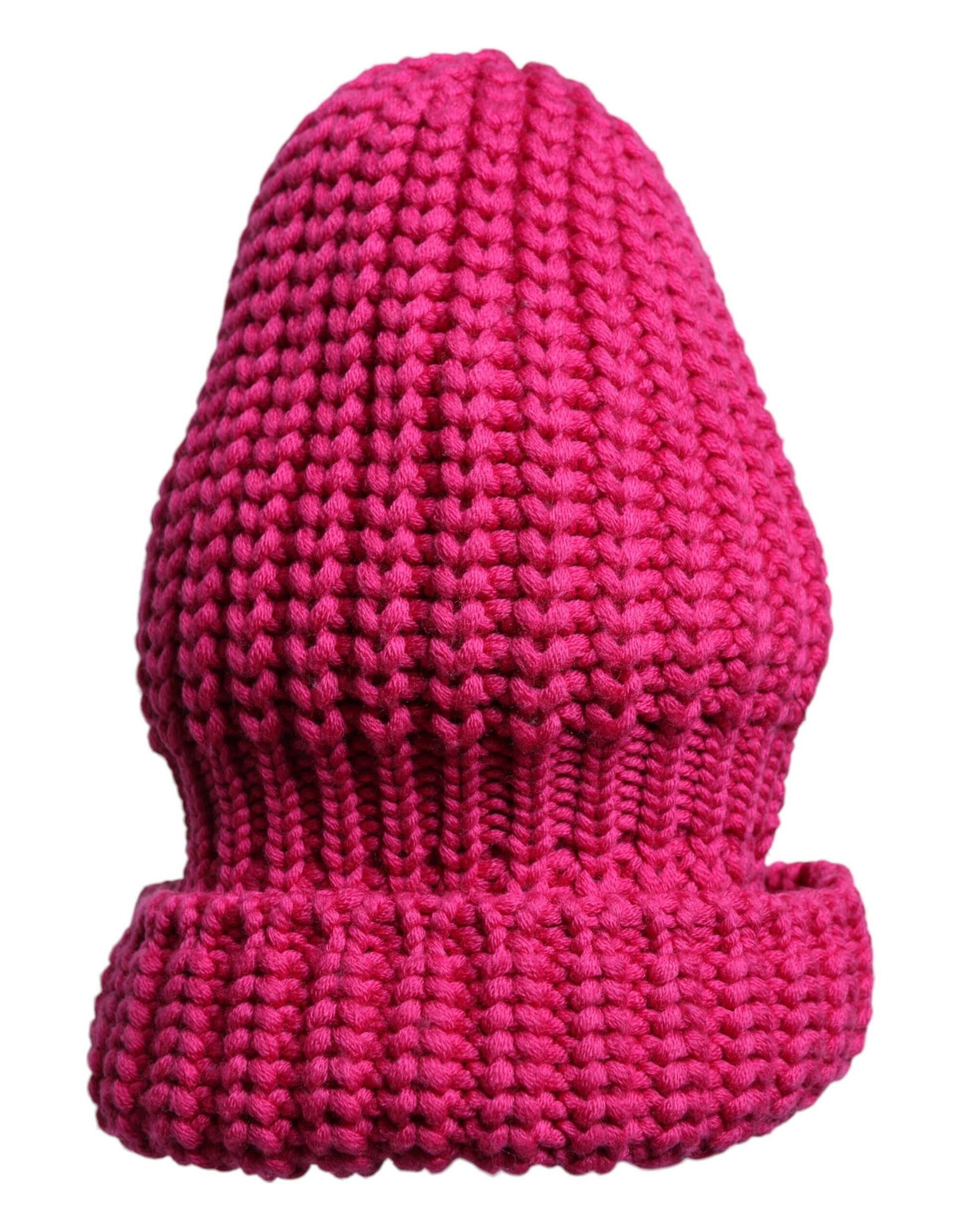 Pink Solid Wool Knitted Winter Beanie Hat-Dolce & Gabbana-LabelTerrace.com