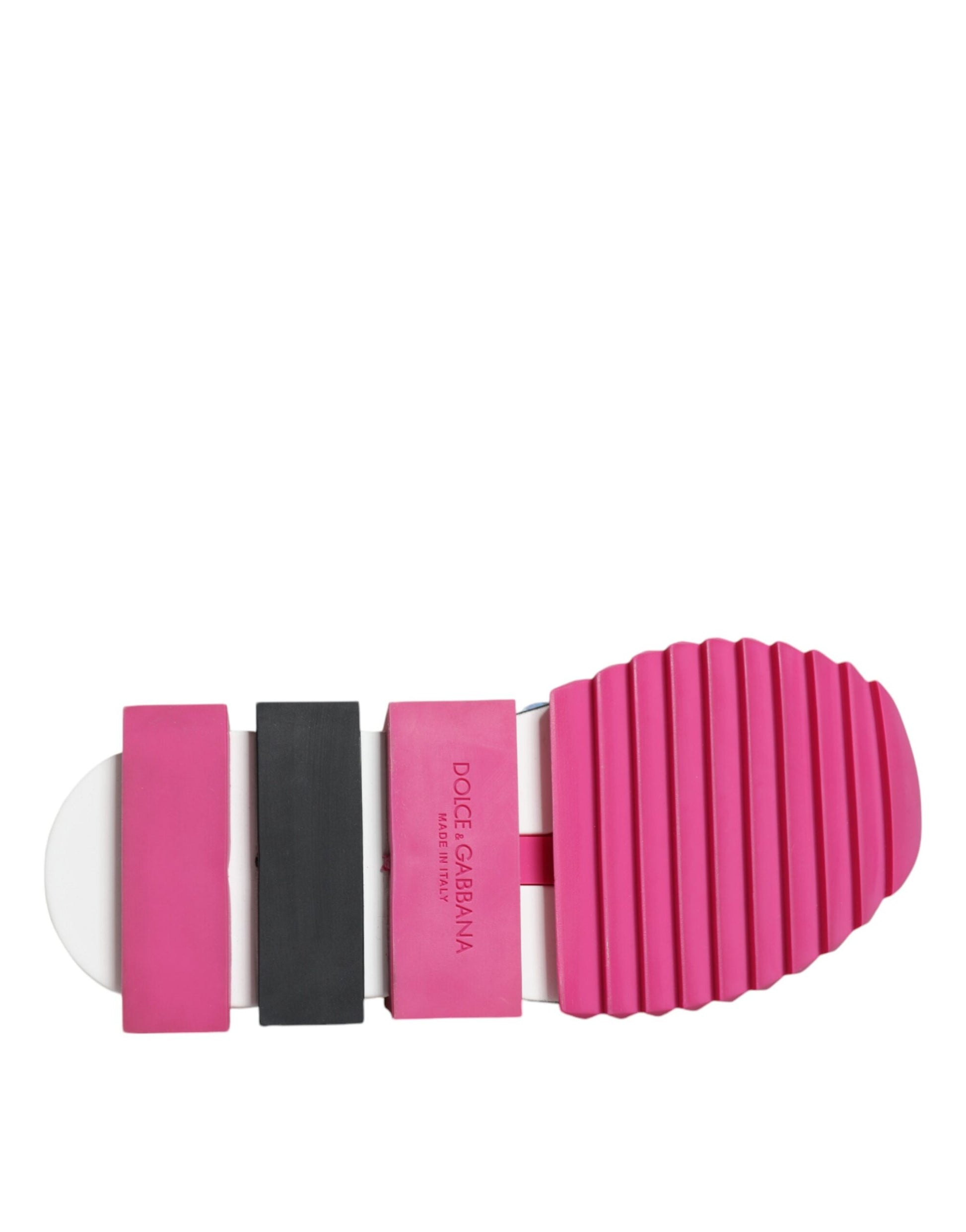 Pink Sorrento Crystals Low Top Sneakers Shoes-Dolce & Gabbana-LabelTerrace.com