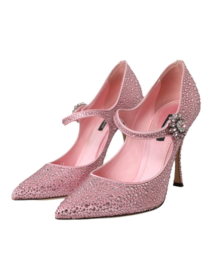 Pink Strass Crystal Heels Pumps Shoes-Dolce & Gabbana-LabelTerrace.com