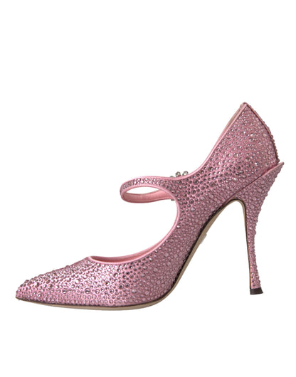 Pink Strass Crystal Heels Pumps Shoes-Dolce & Gabbana-LabelTerrace.com