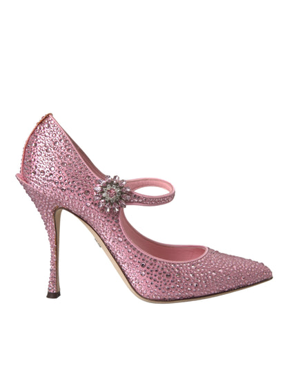 Pink Strass Crystal Heels Pumps Shoes-Dolce & Gabbana-LabelTerrace.com