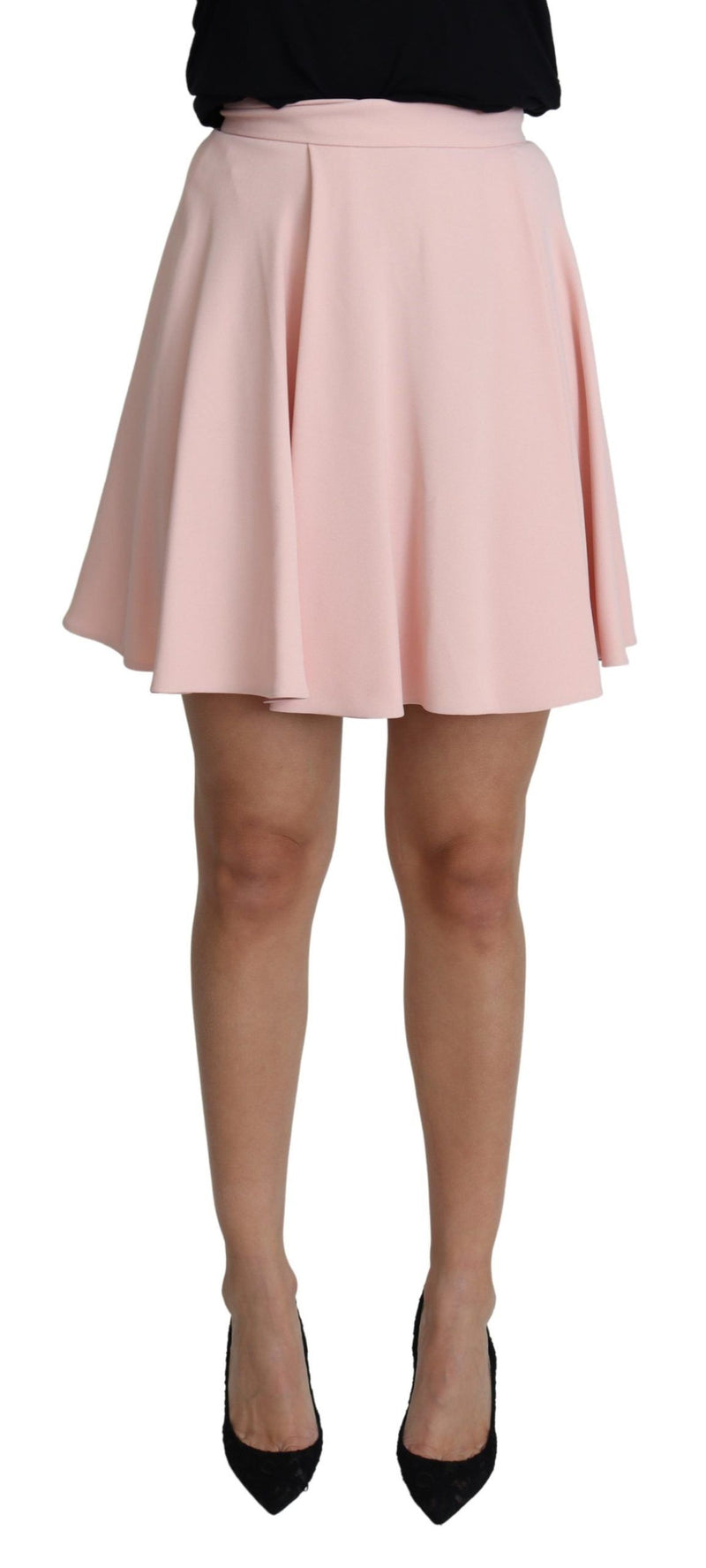 Pink Tuck Pleat Flare A-line Mini Rayon-Dolce & Gabbana-LabelTerrace.com