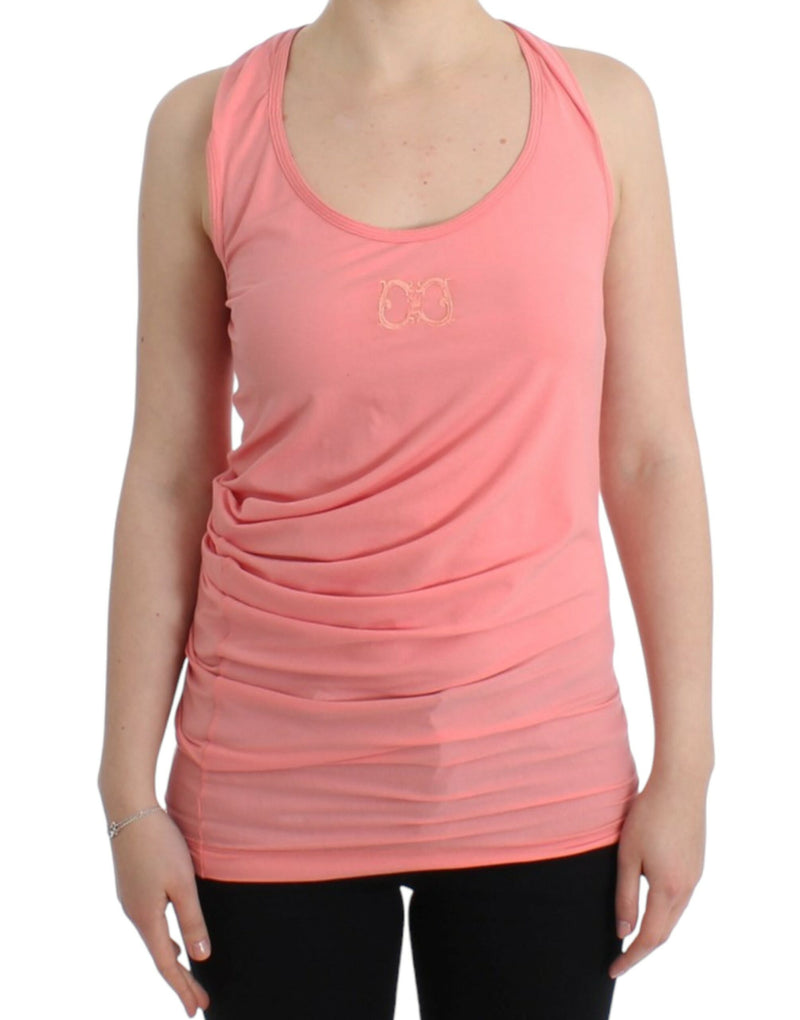 Pink cotton tank top-Cavalli-LabelTerrace.com