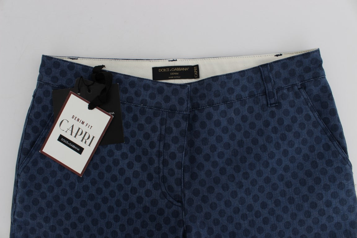 Polka Dotted Stretch Capri Jeans-Dolce & Gabbana-LabelTerrace.com