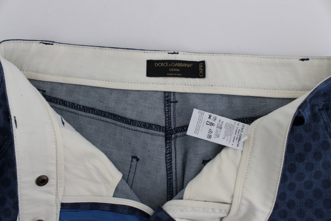 Polka Dotted Stretch Capri Jeans-Dolce & Gabbana-LabelTerrace.com