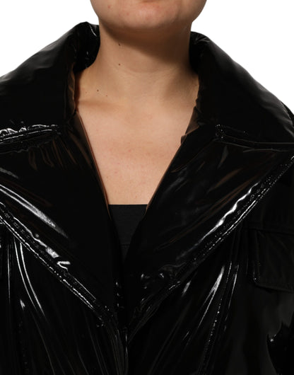 Polyester Black Quilted Puffer Coat Jacket