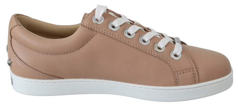 Powder Pink Nappa Leather Sneakers-Jimmy Choo-LabelTerrace.com
