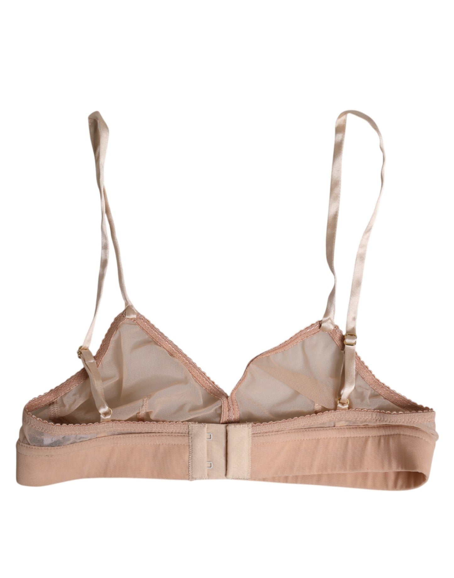 Powder Pink Nylon DG Logo Non Wire Bra Underwear-Dolce & Gabbana-LabelTerrace.com
