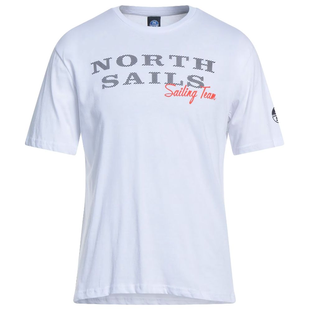Pristine White Rubber Logo Tee-North Sails-LabelTerrace.com
