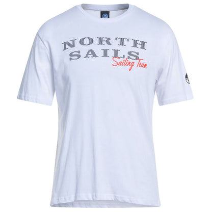 Pristine White Rubber Logo Tee-North Sails-LabelTerrace.com