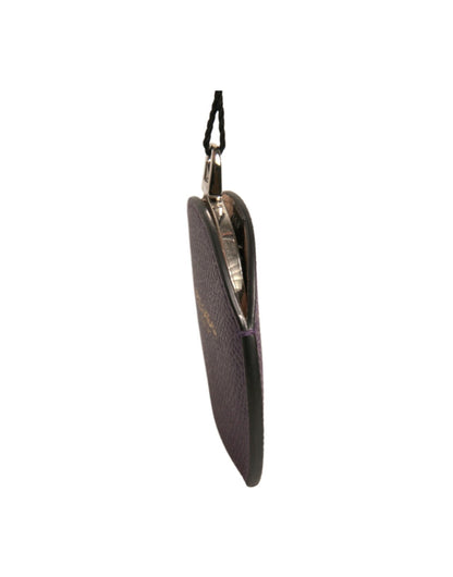 Purple Calfskin Leather Round Logo Hand Mirror Holder-Dolce & Gabbana-LabelTerrace.com