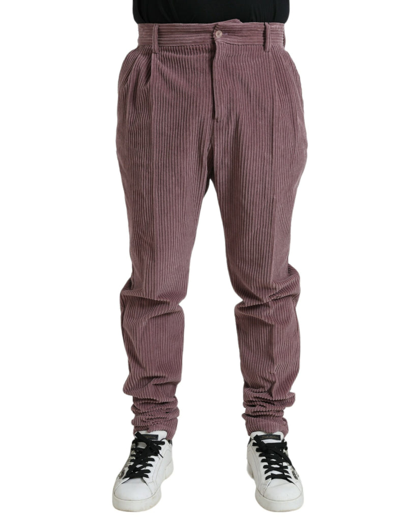 Purple Corduroy Cotton Stretch Skinny Pants-Dolce & Gabbana-LabelTerrace.com