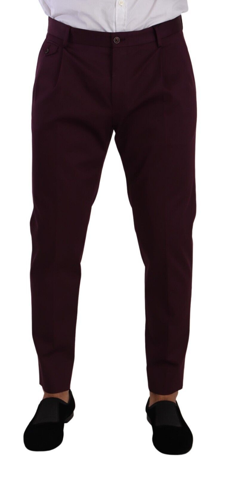 Purple Cotton Tapered Chinos Dress Pants-Dolce & Gabbana-LabelTerrace.com