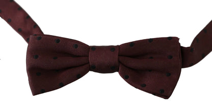 Purple Dotted Silk Adjustable Neck Papillon Bow Tie-Dolce & Gabbana-LabelTerrace.com