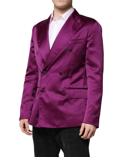 Purple Double Breasted Men Suit Coat Blazer-Dolce & Gabbana-LabelTerrace.com