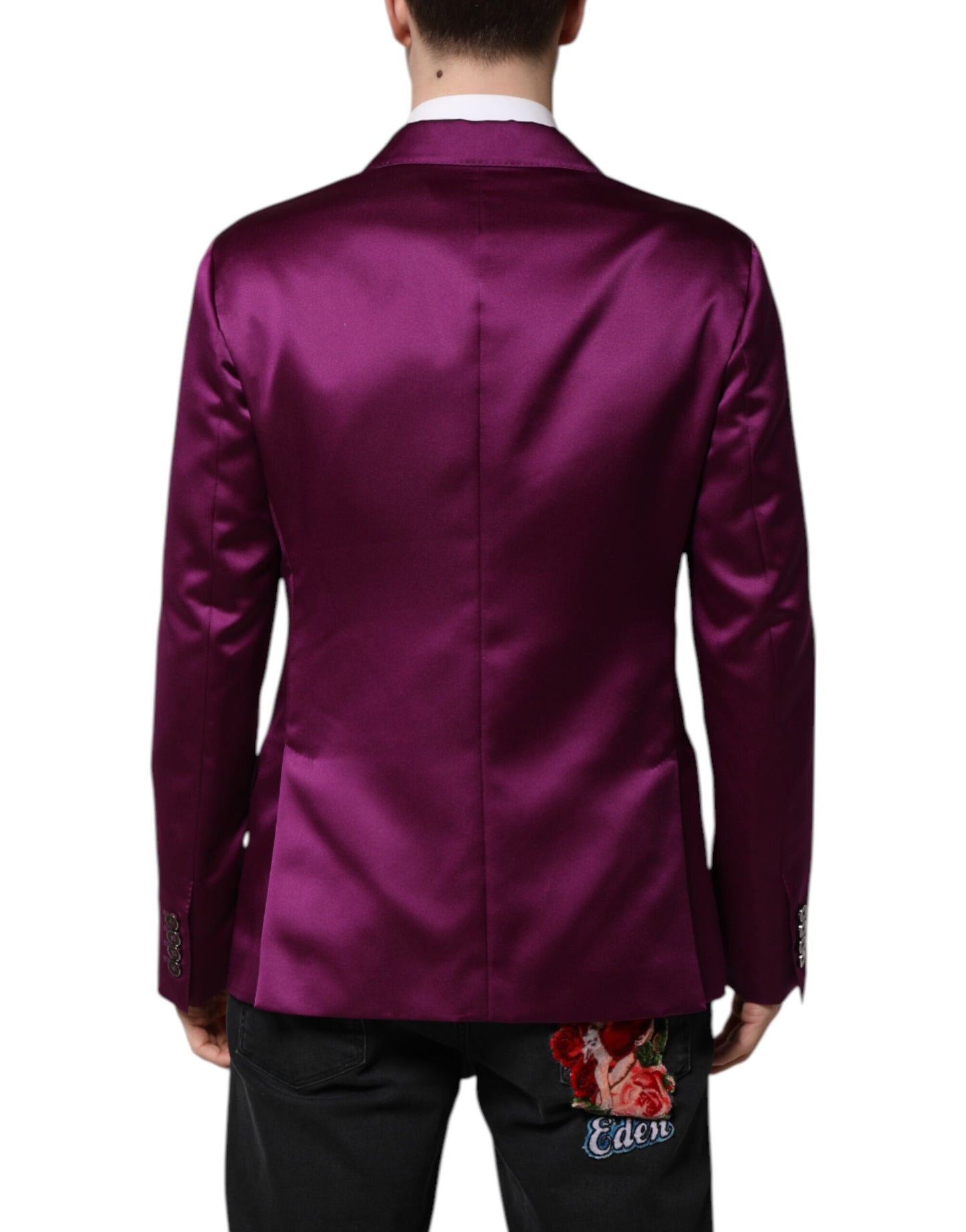Purple Double Breasted Men Suit Coat Blazer-Dolce & Gabbana-LabelTerrace.com