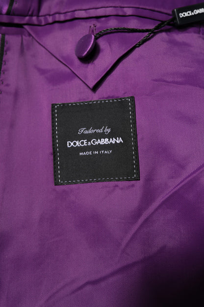 Purple Double Breasted Men Suit Coat Blazer-Dolce & Gabbana-LabelTerrace.com