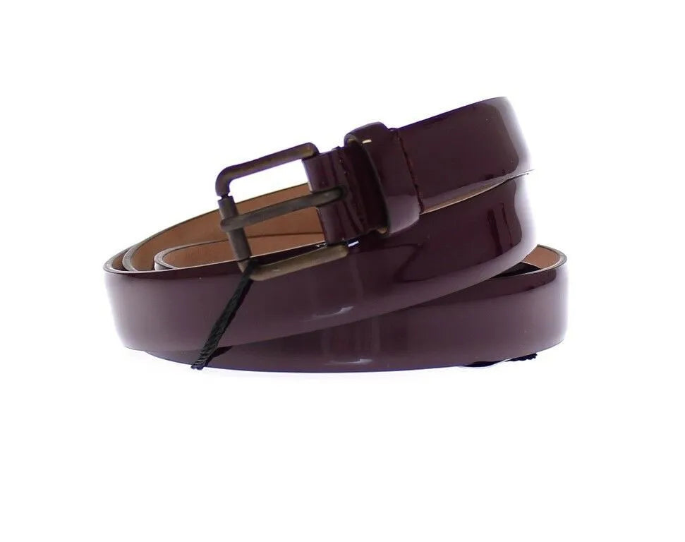 Purple Leather Logo Cintura Gürtel Belt-Dolce & Gabbana-LabelTerrace.com