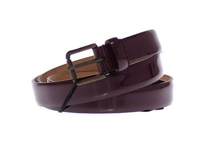 Purple Leather Logo Cintura Gürtel Belt-Dolce & Gabbana-LabelTerrace.com